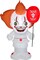 5' Gemmy Airblown Inflatable Halloween Stylized "It" Pennywise the Clown 227210